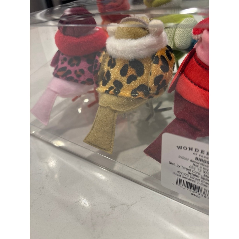 Target Wondershop Christmas Winter Bird Figurines Set of 6 Fabric Bird Decor NEW - Picture 9 of 10